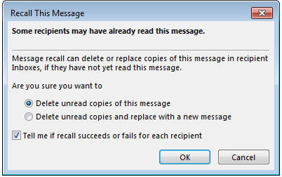 چگونه ایمیل‌های ارسال شده با Outlook را لغو کنیم؟